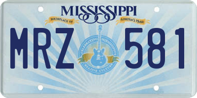 MS license plate MRZ581
