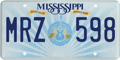 MS license plate MRZ598
