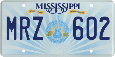 MS license plate MRZ602