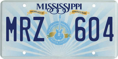MS license plate MRZ604