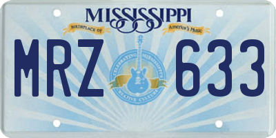 MS license plate MRZ633