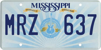 MS license plate MRZ637