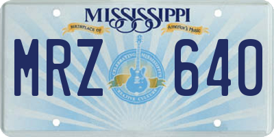 MS license plate MRZ640