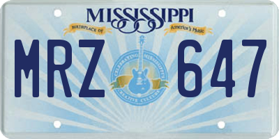 MS license plate MRZ647