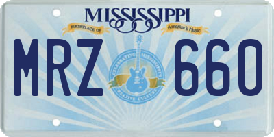 MS license plate MRZ660