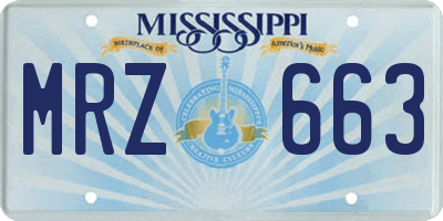 MS license plate MRZ663