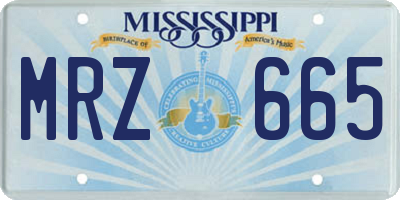 MS license plate MRZ665