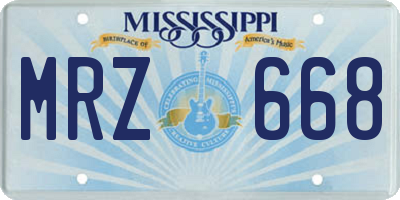 MS license plate MRZ668