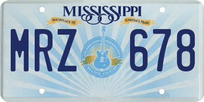 MS license plate MRZ678