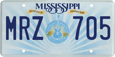 MS license plate MRZ705