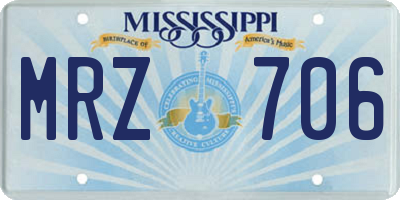 MS license plate MRZ706
