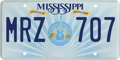 MS license plate MRZ707