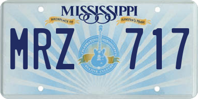 MS license plate MRZ717