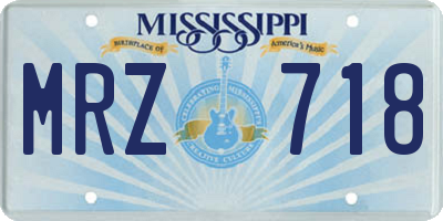 MS license plate MRZ718