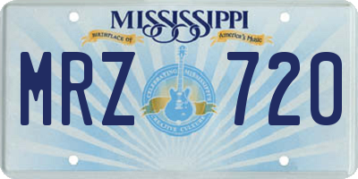 MS license plate MRZ720