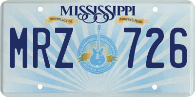 MS license plate MRZ726