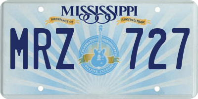 MS license plate MRZ727