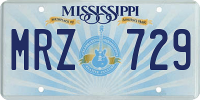 MS license plate MRZ729