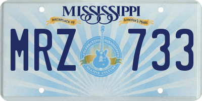 MS license plate MRZ733