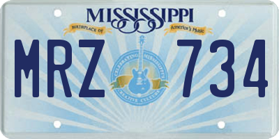 MS license plate MRZ734