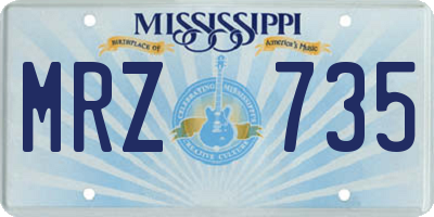 MS license plate MRZ735