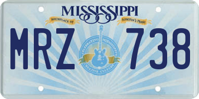 MS license plate MRZ738