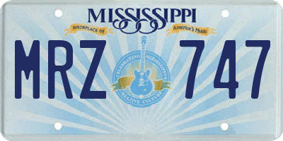 MS license plate MRZ747