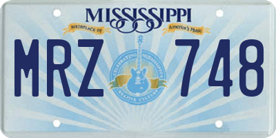 MS license plate MRZ748