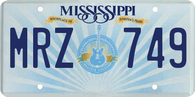 MS license plate MRZ749