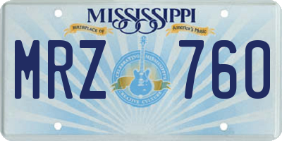 MS license plate MRZ760