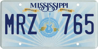 MS license plate MRZ765