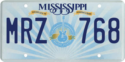 MS license plate MRZ768