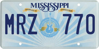 MS license plate MRZ770