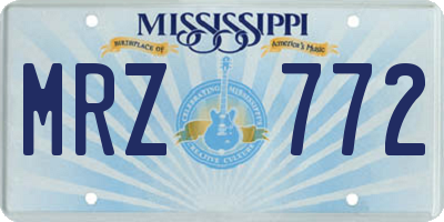 MS license plate MRZ772
