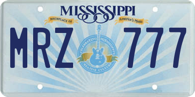 MS license plate MRZ777