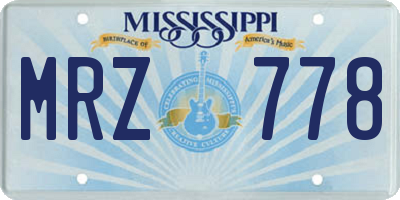 MS license plate MRZ778