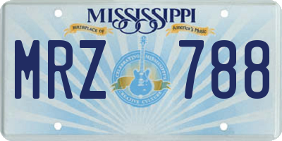MS license plate MRZ788