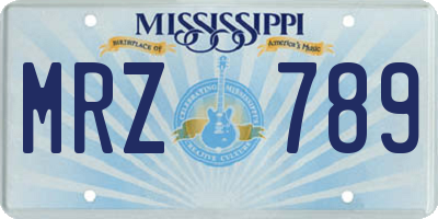 MS license plate MRZ789