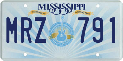 MS license plate MRZ791