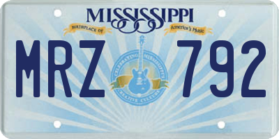 MS license plate MRZ792