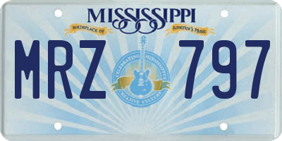 MS license plate MRZ797