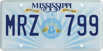 MS license plate MRZ799
