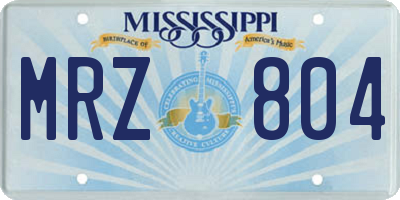 MS license plate MRZ804