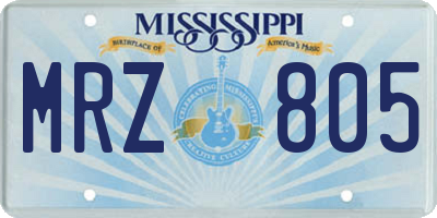 MS license plate MRZ805