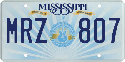 MS license plate MRZ807