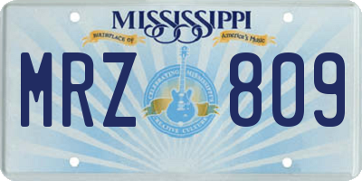 MS license plate MRZ809