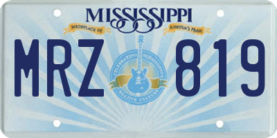 MS license plate MRZ819