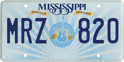 MS license plate MRZ820