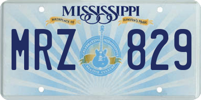 MS license plate MRZ829