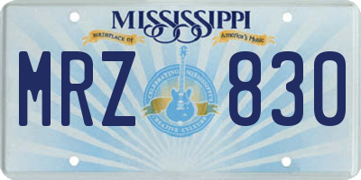 MS license plate MRZ830